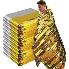 10 overlevingsdekens, 210x160cm, aluminiumfolie, waterdicht, voor noodgevallen tijdens wandelen, kamperen.