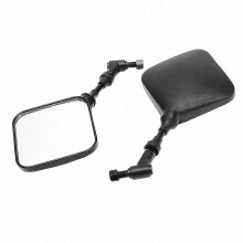 Pair of Adjustable Motorcycle Handlebar Rearview Kits, Anti-Vibration Threaded Mount Reflective Lenses for Dual-Sport Bikes