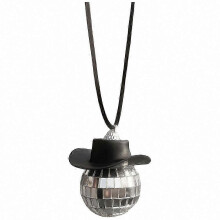 Spinning Disco Cowboy Charm Rearview Mirror Dangle For Auto Interior Decor Vehicle Accessory