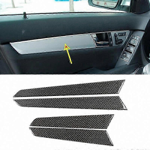 Glossy Carbon Weave Door Trim Shields Match 2008-2013 Sedan Frames 2