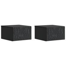 vidaXL Wall-Mounted Bedside Cabinet 2 pcs Black 49 x 34.5 x 20 cm
