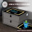LED Bedside Table 2 Drawers Wireless Charging Nightstand Cabinet Storage Modern 1