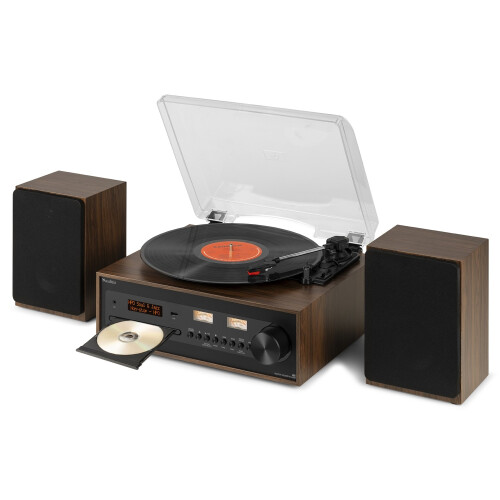 Audizio Boston Record Player Set with Speakers