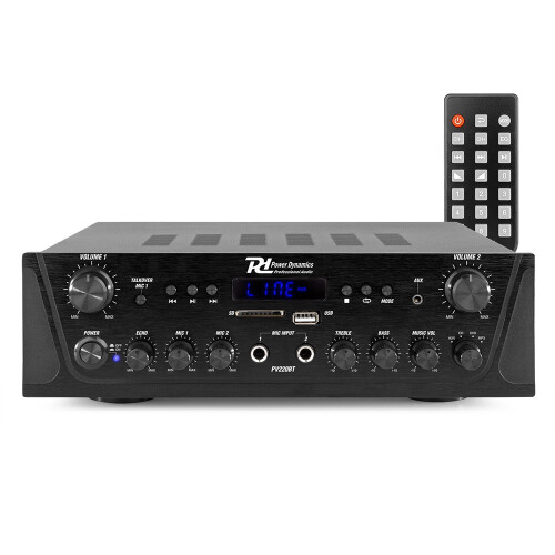 Power Dynamics PV220BT 2-Channel Audio Amplifier 2x 100W Stereo Power