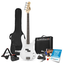 MAX 173.237 GigKit Bass Guitar with Amplifier and Accessories - White