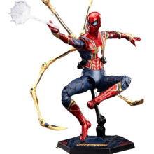 Iron Spider-Man Action Figure Model Statue Black Gold Red Collectible Toy for Boys Desk Decor