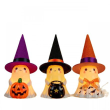 (black) Halloween Glow Ghost Decorations, Outdoor Standing Ghost, Front Porch Yard Resin Crafts,