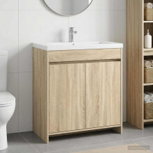 vidaXL Badunterschrank Sonoma-Eiche 78,5 x 37,5 x 81 cm Holzwerkstoff
