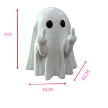 (Ghost candlestick 1pcs) Halloween Ghost Middle Finger Figurine Creative Home Decor Ghost Bat Pumpkin Resin Sculpture Desk Holiday Party Decoration