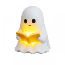 Cute Halloween Bedroom Decor Ghost Reading Night Light Table Lamp LED Warm Glow Spooky Figurine for Home
