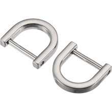 15mm(0.59") U Shape Horseshoe D-Rings Zinc Alloy Screw-in Buckle for DIY Craft, Silver Tone 6pcs
