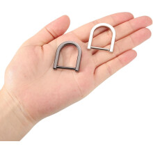 15mm(0.79") U Shape Horseshoe D-Rings Zinc Alloy Screw-in Buckle for DIY Craft, Black 6pcs