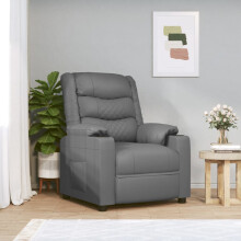vidaXL Recliner Chair Grey Faux Leather