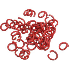 Open Jump Rings, 8mm Colorful O-Ring Connectors for DIY Crafts Jewelry Making, Carbon Steel, Red, 100Pcs
