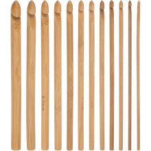 Wooden Bamboo Crochet Hook Set 3mm-10mm Knitting Needles for DIY Craft Yarn
