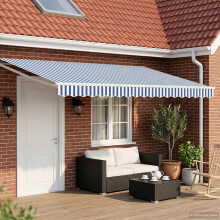vidaXL Ausziehbare Markise Blau und Weiß 4 x 2 m