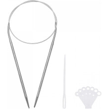 Circular Knitting Needles Kit, 25.2 Inches Length 4mm Dia Round Stainless Steel Sweater Needle for Handmade Projects DIY Knitting