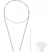 Circular Knitting Needles Kit, 25.2 Inches Length 2.0mm Dia Round Stainless Steel Sweater Needle for Handmade Projects DIY Knitting