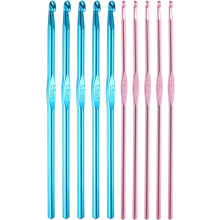 10Pcs Aluminum Crochet Hook 3.5mm 5mm US Size 4 8 Knitting Needles for DIY Craft Yarn Pink Blue