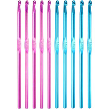 10Pcs Aluminum Crochet Hook 4.5mm 5mm US Size 7 8 Knitting Needles for DIY Craft Yarn Purple Blue