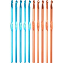 10Pcs Aluminum Crochet Hook 5mm 5.5mm US Size 8 9 Knitting Needles for DIY Craft Yarn Blue Orange