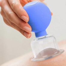 Cupping Glass Set, 4 Pieces with Suction Ball for Vacuum Therapy and Health Care