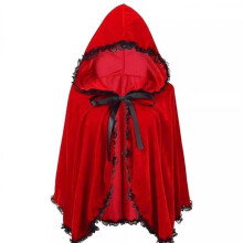 (red, S(60cm)) Halloween Party Carnival Red Riding Hood Cosplay Costume Red Hooded Cape Adult Performance Outfit