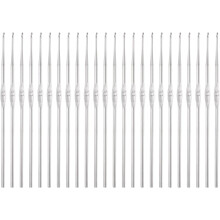 24pcs Crochet Hooks 0.7mm Iron Knitting Needles Comfortable Smooth Crochet Needles for DIY Craft Yarn, Silver Tone