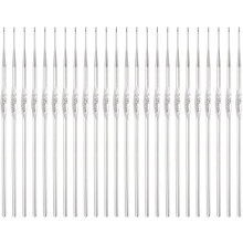 24pcs Crochet Hooks 0.6mm Iron Knitting Needles Comfortable Smooth Crochet Needles for DIY Craft Yarn, Silver Tone