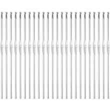 24pcs Crochet Hooks 2.7mm Iron Knitting Needles Comfortable Smooth Crochet Needles for DIY Craft Yarn, Silver Tone
