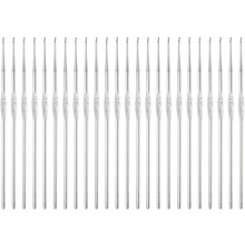 24pcs Crochet Hooks 0.85mm Iron Knitting Needles Comfortable Smooth Crochet Needles for DIY Craft Yarn, Silver Tone