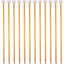 12pcs Tunisian Crochet Hooks 6mm(J) Aluminum Knitting Needles 27cm Long Crocheting Needles for Crochet Lovers & Beginners, Yellow