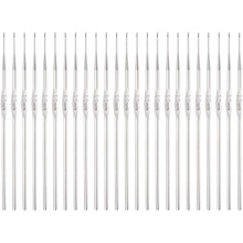 24pcs Crochet Hooks 0.5mm Iron Knitting Needles Comfortable Smooth Crochet Needles for DIY Craft Yarn, Silver Tone