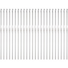 24pcs Crochet Hooks 3mm Iron Knitting Needles Comfortable Smooth Crochet Needles Accessories for DIY Craft Yarn, Silver Tone