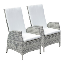 Oseasons Lisbon (Pack of 2) Rattan Reclining Dining Chair in Mixed Grey