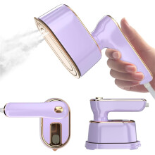 Portable Travel Steam Iron, Mini Handheld Garment Steamer, Compact Clothes Wrinkle Remover for Home, Dorm & Travel, Purple
