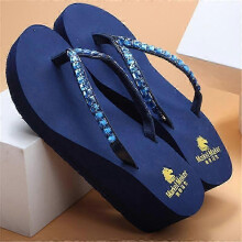 (35 to 36, blue) Womens EVA Flip Flop Slip on Platform Sandals Women Fashion Light weight Wedge Flip Flop Fashion Thong Sandals