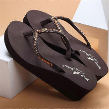 (39 to 40, brown) Womens EVA Flip Flop Slip on Platform Sandals Women Fashion Light weight Wedge Flip Flop Fashion Thong Sandals