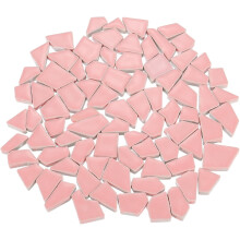 500g/1.1LB Irregular Ceramics Mosaic Tiles, 1.3-2 cm Bulk Stained Ceramic Mosaic Pieces Stones Mosaic Kits for DIY Art Craft Projects Home Decor, Beig