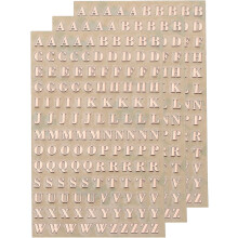 3 Sheets 3mm/0.12inch Mini Letter Stickers, 3D Alloy Self Adhesive Uppercase A-Z Alphabet Sticker for Crafts Scrapbooking Greeting Cards Decors, Rose