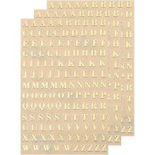 3 Sheets 3mm/0.12inch Mini Letter Stickers, 3D Alloy Self Adhesive Uppercase A-Z Alphabet Sticker for Crafts Scrapbooking Greeting Cards Decors, Gold