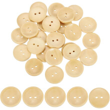 100Pcs Wooden Buttons, 25mm(0.98 Inch) 2 Hole Round Wood Sewing Button Craft for Sewing DIY Craft Clothing, Natural Wood
