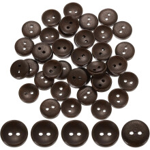 100Pcs Wooden Buttons, 15mm(0.59 Inch) 2 Hole Round Wood Sewing Button Craft for Sewing DIY Craft Clothing, Dark Brown