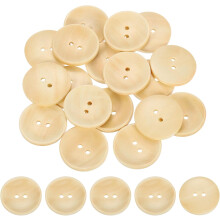 30Pcs Wooden Buttons, 38mm(1.5 Inch) 2 Hole Round Wood Sewing Button Craft for Sewing DIY Craft Clothing, Natural Wood