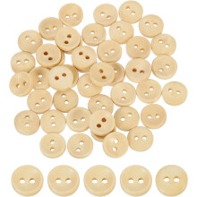 100Pcs Wooden Buttons, 11.5mm(0.45 Inch) 2 Hole Round Wood Sewing Button Craft for Sewing DIY Craft Clothing, Natural Wood