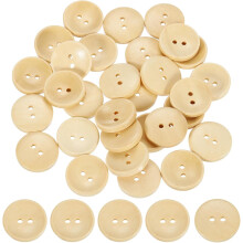 100Pcs Wooden Buttons, 23mm(0.91 Inch) 2 Hole Round Wood Sewing Button Craft for Sewing DIY Craft Clothing, Natural Wood