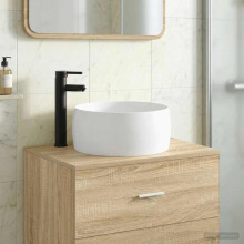 vidaXL Bathroom Wash Basin Matte Black 38.5 x 38.5 x 16 cm Metal
