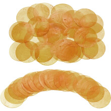 120Pcs Capiz Shells 2" Round Natural Shells with 2 Holes for Seashell Wind Chimes Curtain Shell Garland DIY Craft Wedding Home Decoration, Orange