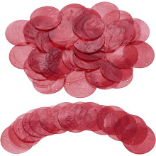 120Pcs Capiz Shells 2" Round Natural Shells with 2 Holes for Seashell Wind Chimes Curtain Shell Garland DIY Craft Wedding Home Decoration, Red