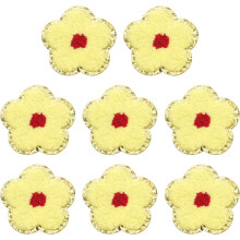 8 Pcs Yellow Flower Chenille Patches, Iron on Patches Gold Edges Flower Patches Applique Sew on Patch for Clothing DIY Crafts Hats Backpack Clothes Dr